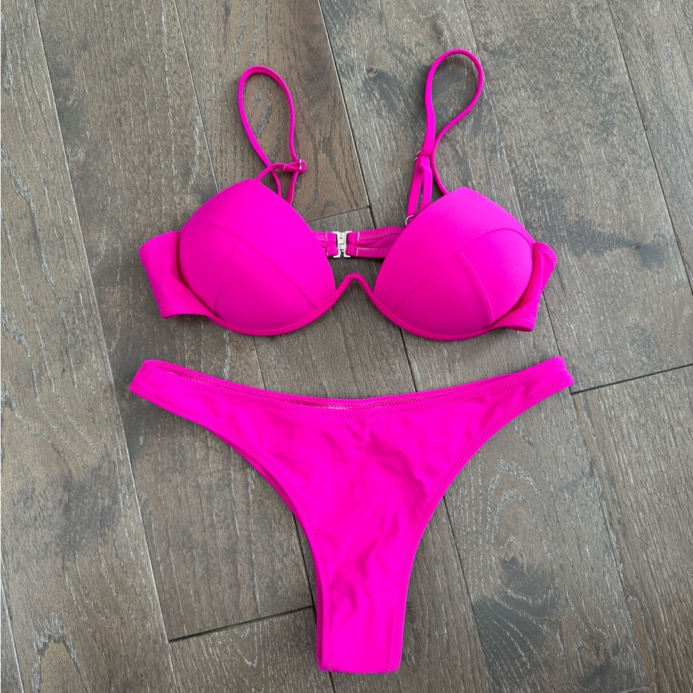Chic Hot Pink Bikini Set